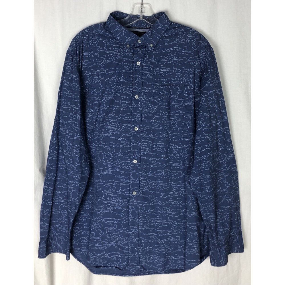 Banana Republic Custom 078 Wash Slim Men Size XL Long Sleeve Blue Shirt